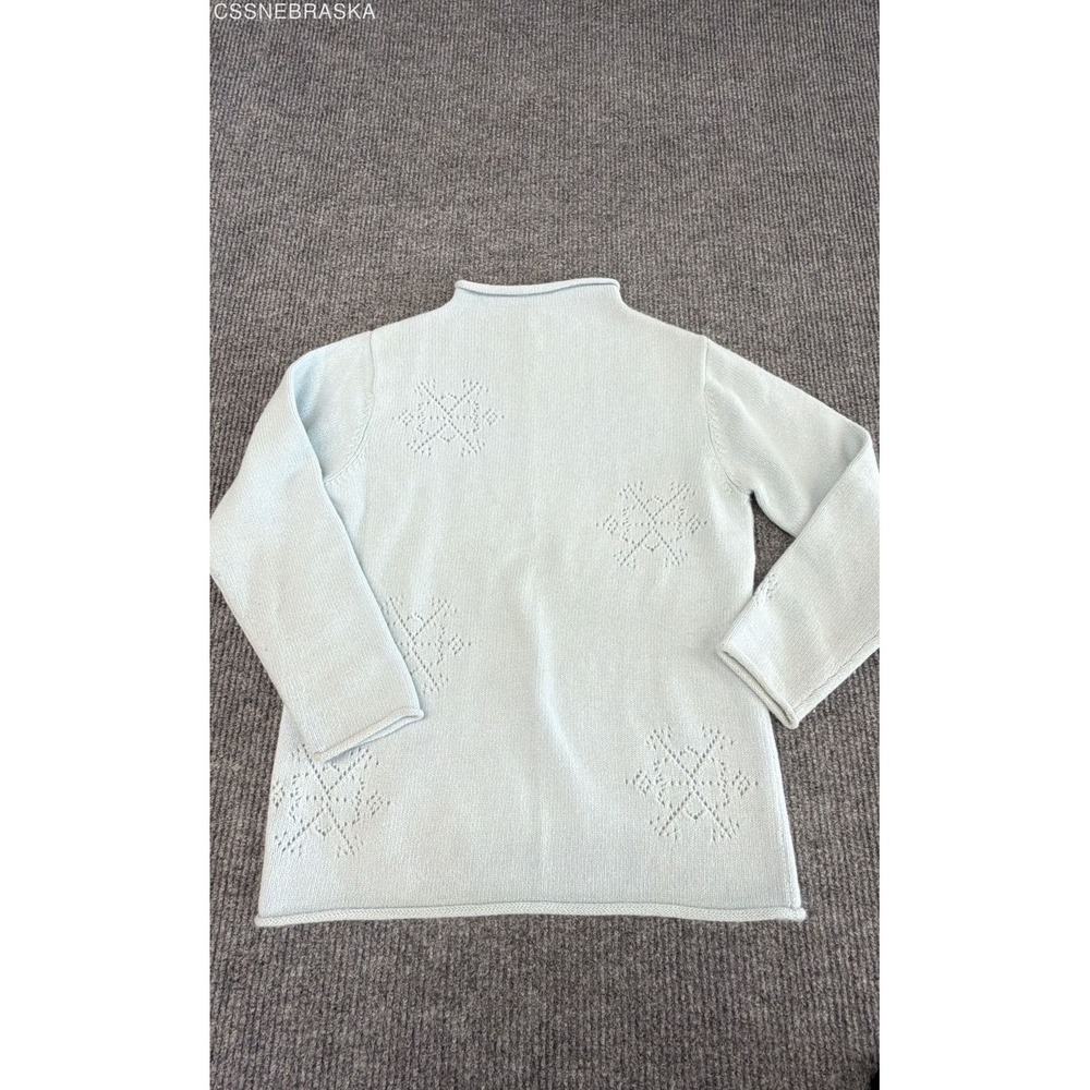 Jillian Jones Women's Vintage Y2K Light Blue Snowflake Angora Sweater Size M